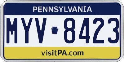 PA license plate MYV8423