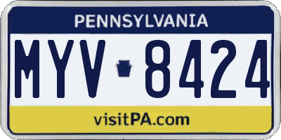 PA license plate MYV8424