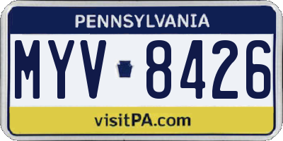 PA license plate MYV8426