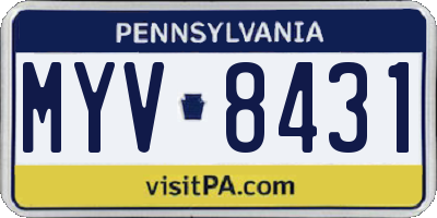 PA license plate MYV8431
