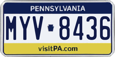 PA license plate MYV8436