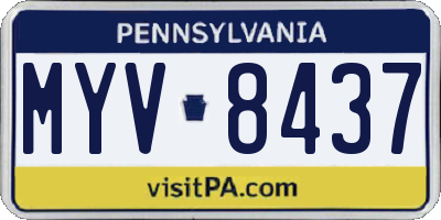 PA license plate MYV8437