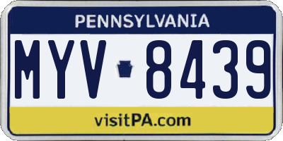 PA license plate MYV8439
