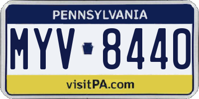PA license plate MYV8440