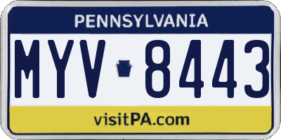 PA license plate MYV8443