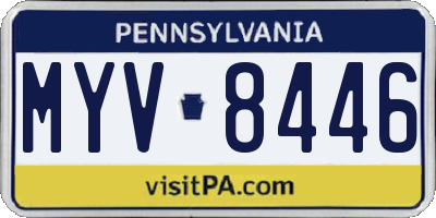 PA license plate MYV8446