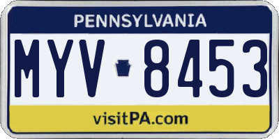 PA license plate MYV8453