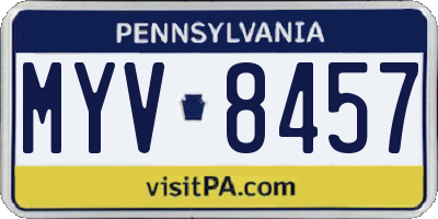 PA license plate MYV8457