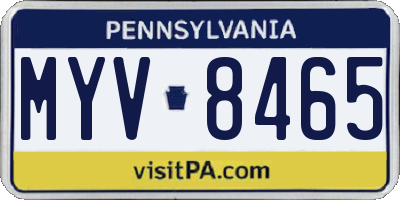 PA license plate MYV8465