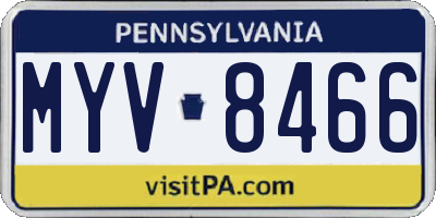 PA license plate MYV8466