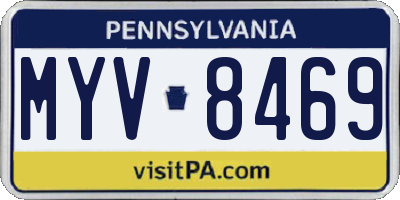 PA license plate MYV8469