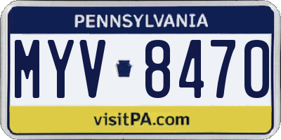 PA license plate MYV8470