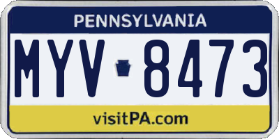 PA license plate MYV8473