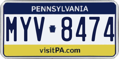 PA license plate MYV8474