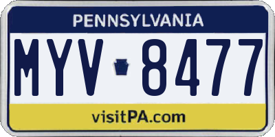PA license plate MYV8477