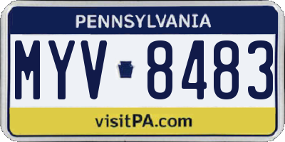 PA license plate MYV8483
