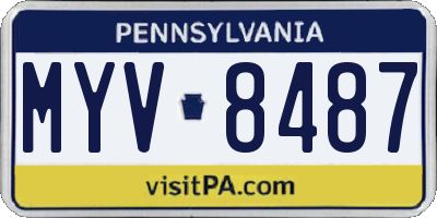 PA license plate MYV8487
