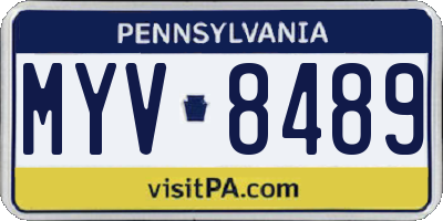 PA license plate MYV8489