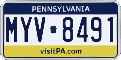 PA license plate MYV8491