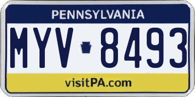 PA license plate MYV8493