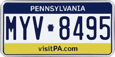 PA license plate MYV8495