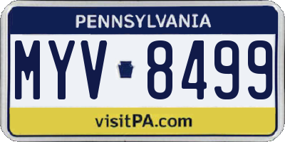PA license plate MYV8499