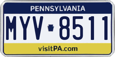 PA license plate MYV8511