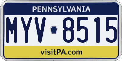 PA license plate MYV8515