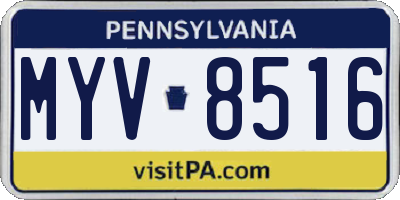 PA license plate MYV8516