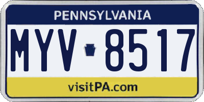PA license plate MYV8517