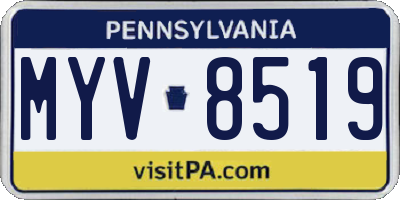 PA license plate MYV8519