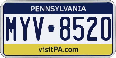 PA license plate MYV8520