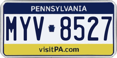 PA license plate MYV8527