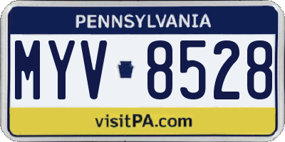 PA license plate MYV8528