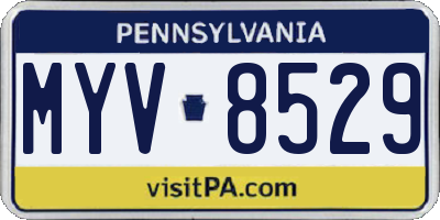 PA license plate MYV8529