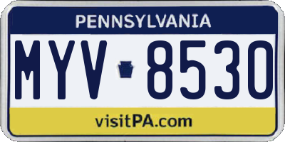 PA license plate MYV8530