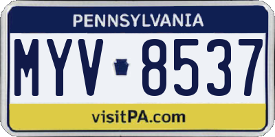 PA license plate MYV8537