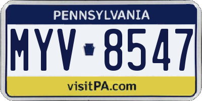 PA license plate MYV8547
