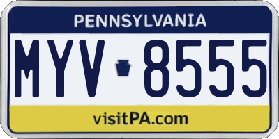 PA license plate MYV8555