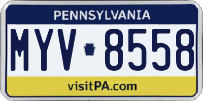 PA license plate MYV8558