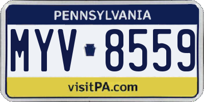 PA license plate MYV8559