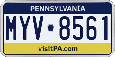 PA license plate MYV8561