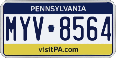 PA license plate MYV8564