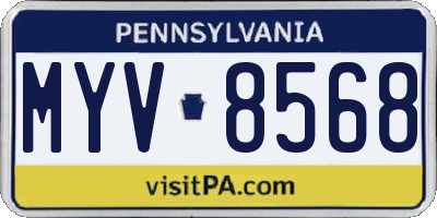PA license plate MYV8568