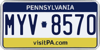 PA license plate MYV8570