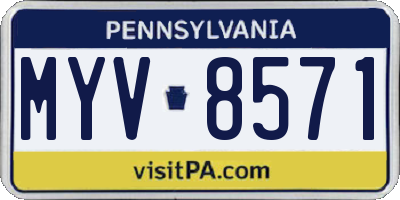PA license plate MYV8571