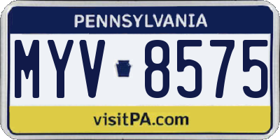 PA license plate MYV8575