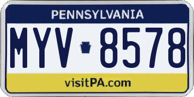 PA license plate MYV8578