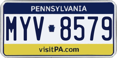 PA license plate MYV8579