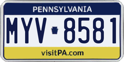 PA license plate MYV8581